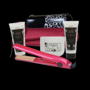 CHI Red Hair Straightener Professional Flat Iron, Shampoo, Condi